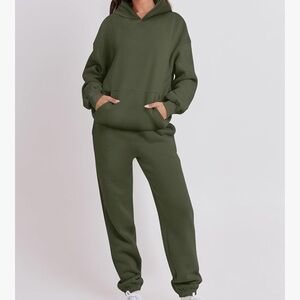 Olive Green Hoodie and Jogger Set